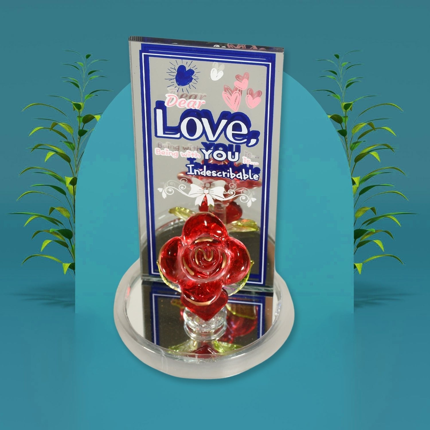 Lovely Rose Gift Showpiece, Love showpiece Valentine's Day Gift, Cute Anniversary, Wedding, Birthday, Boyfriend, Husband Romantic Unique Gift Set, Home Decoration Gift Set (1 Pc) - infinityexculsivestore.com