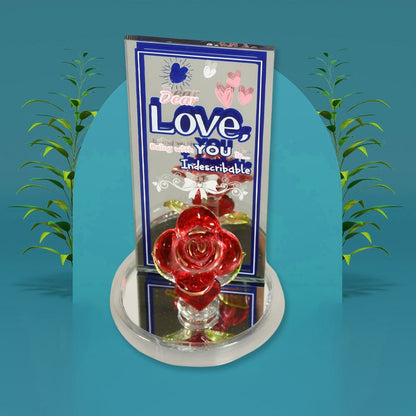 Lovely Rose Gift Showpiece, Love showpiece Valentine's Day Gift, Cute Anniversary, Wedding, Birthday, Boyfriend, Husband Romantic Unique Gift Set, Home Decoration Gift Set (1 Pc) - infinityexculsivestore.com