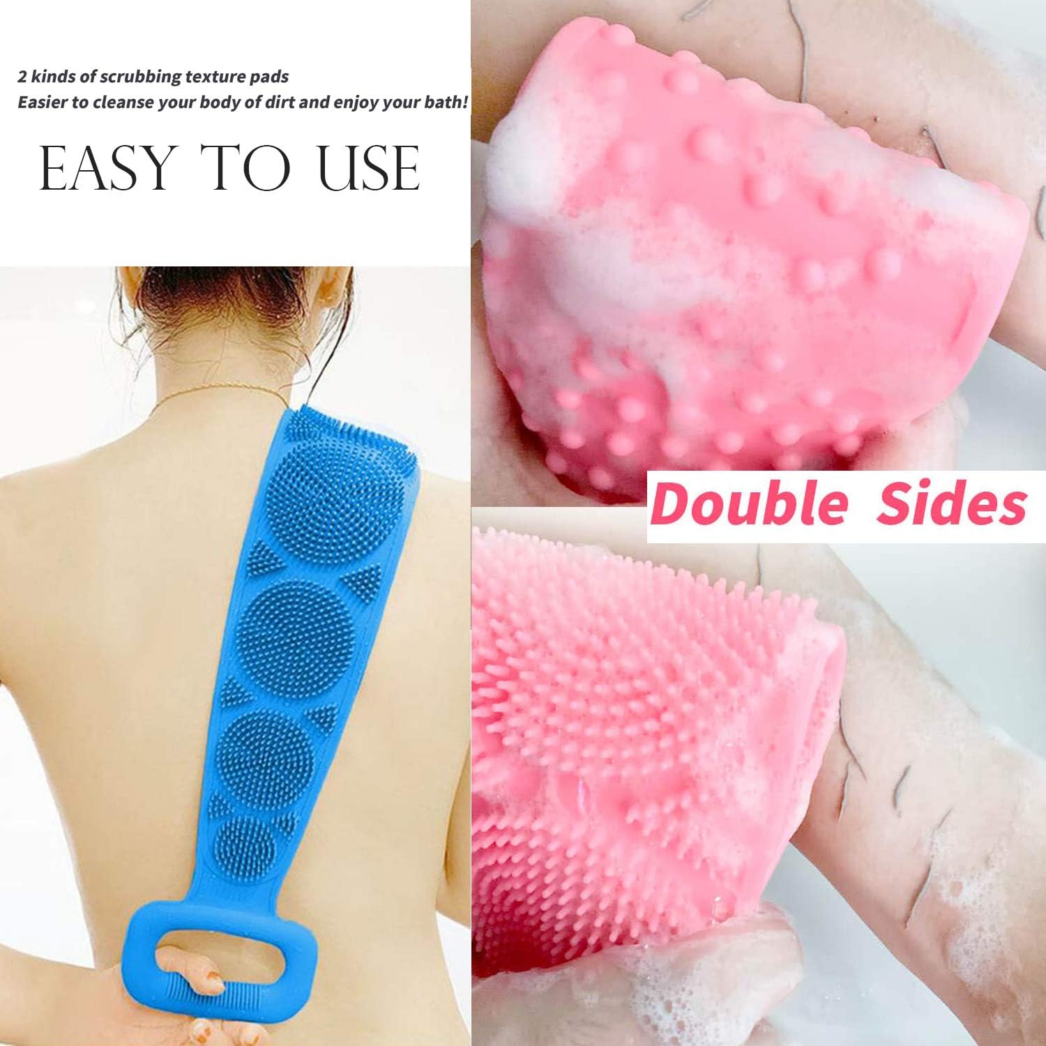 Low Quality Bath Body Brush Towel Eco - Friendly Back Scrubber Shower Brush Silicone Bath Body Brush Towel Body Cleaning Bathroom Shower Strap - infinityexculsivestore.com