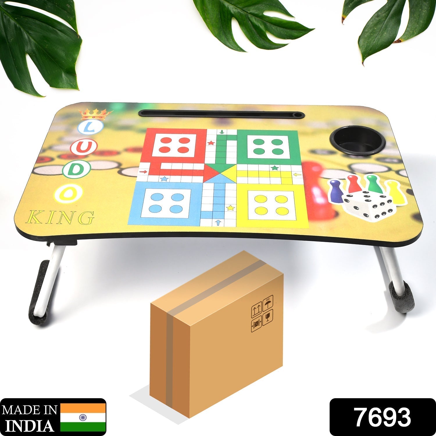 Ludo Design Foldable Study & Laptop Table for Children with Tablet Slot & Cup Holder - infinityexculsivestore.com