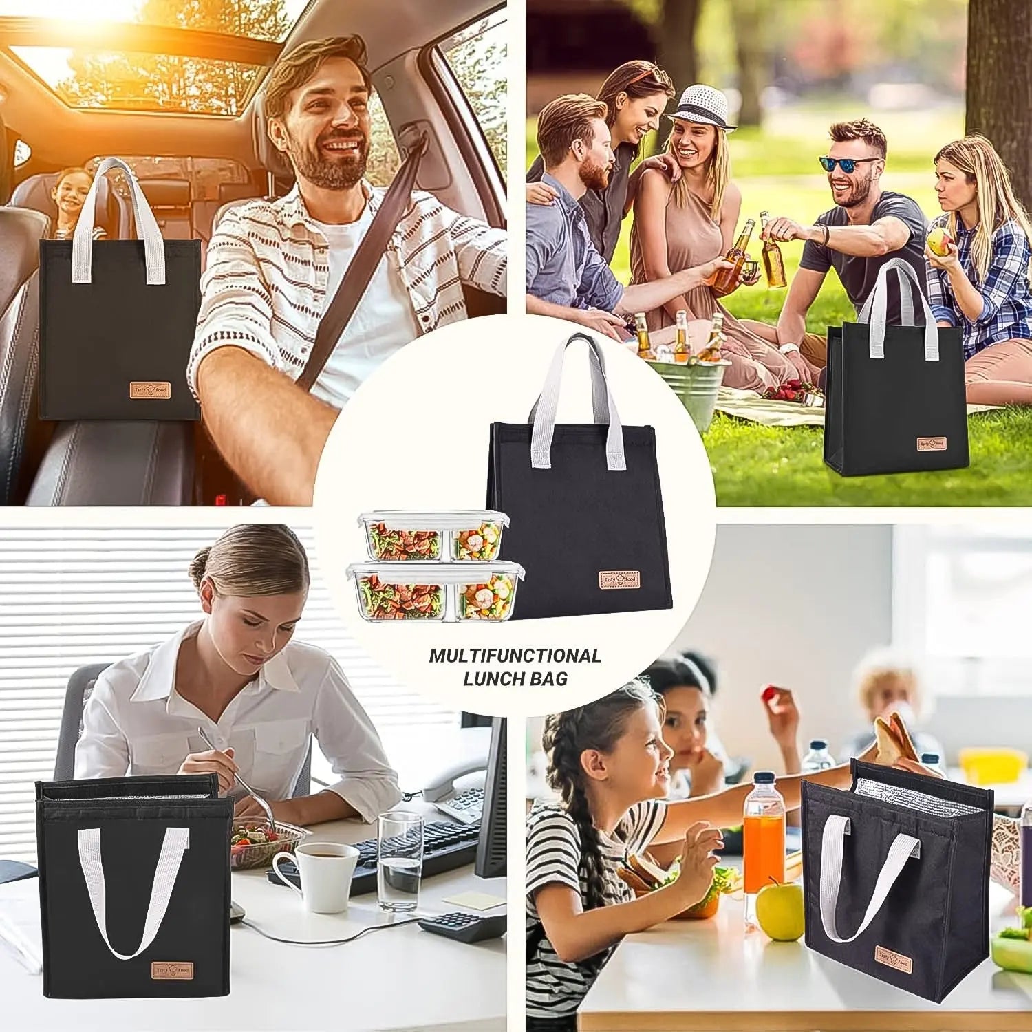 Lunch Bag for Women Men Insulated Lunch Bag (1 Pc / Mix Color) - infinityexculsivestore.com