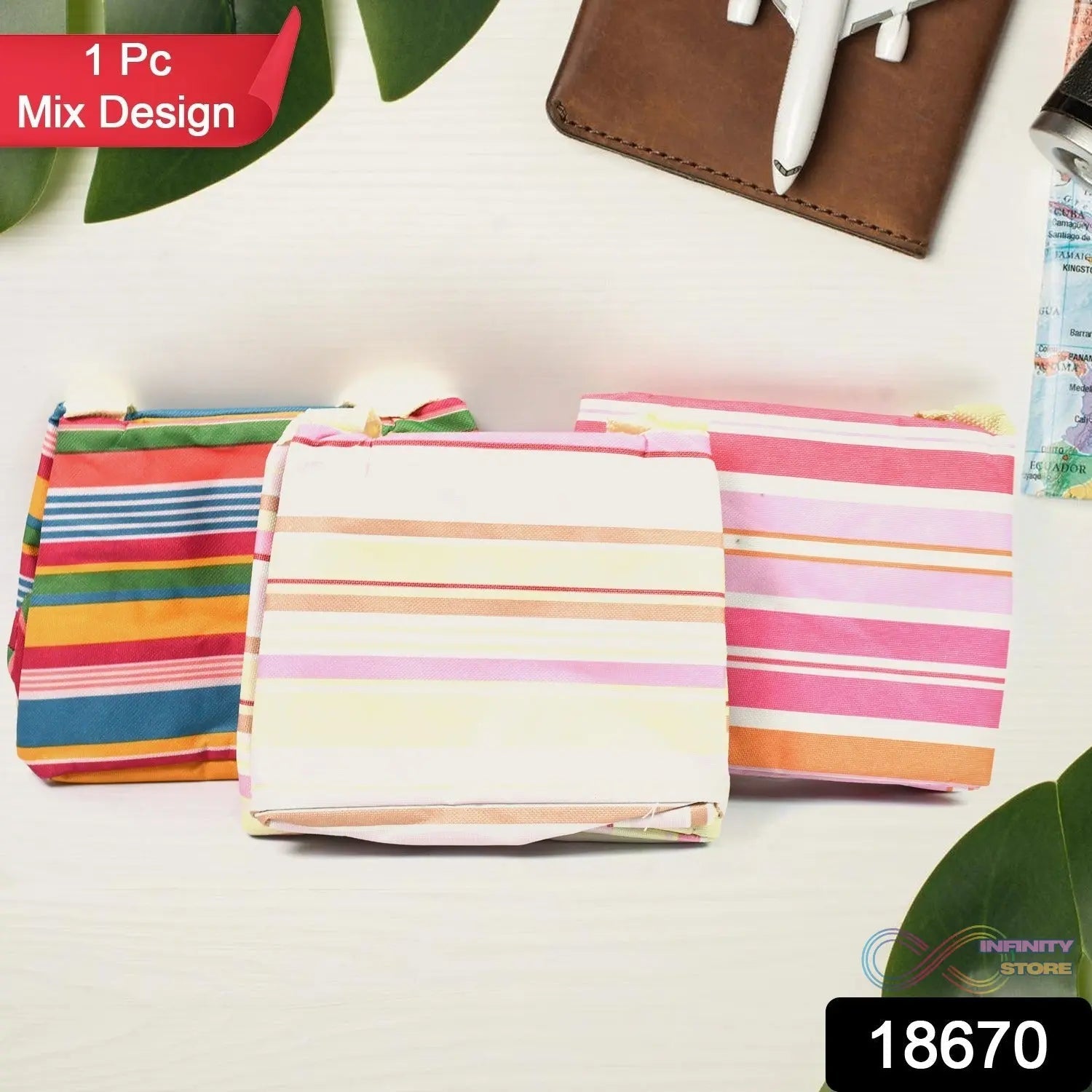 Lunch Box Bag for Women Men Insulated Lunch Bag With Zipper (1 Pc / Mix Color / Design) - infinityexculsivestore.com