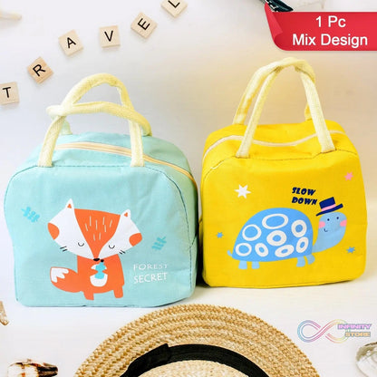 Lunch Box Bag for Women Men Insulated Lunch Bag With Zipper (1 Pc / Mix Color / Design) - infinityexculsivestore.com