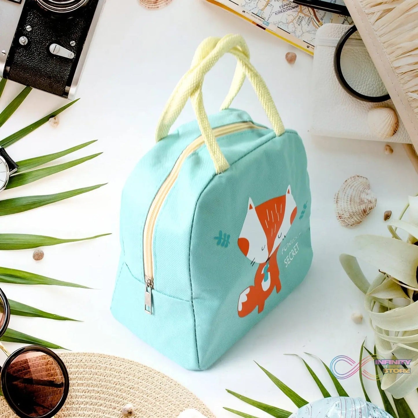 Lunch Box Bag for Women Men Insulated Lunch Bag With Zipper (1 Pc / Mix Color / Design) - infinityexculsivestore.com