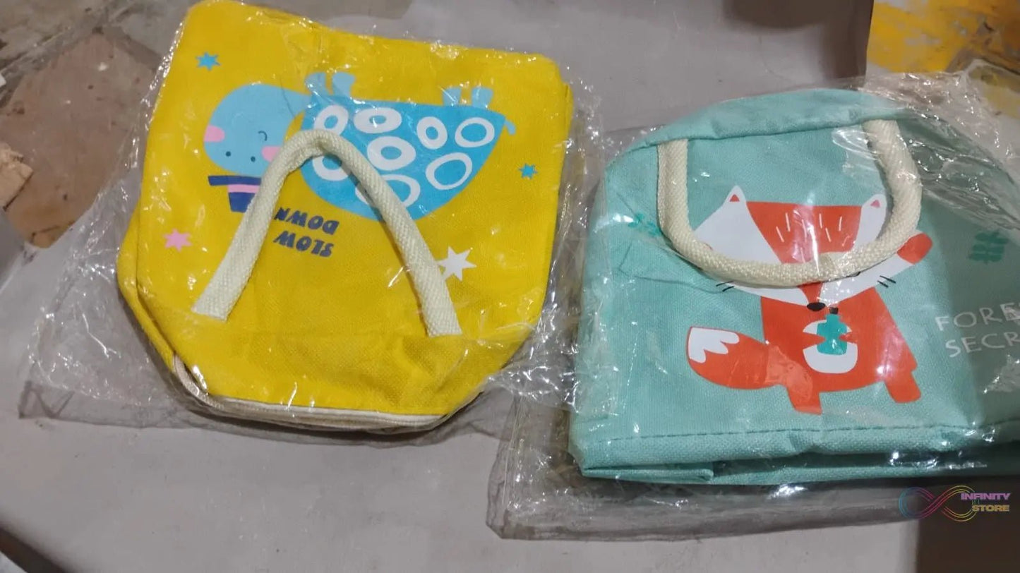 Lunch Box Bag for Women Men Insulated Lunch Bag With Zipper (1 Pc / Mix Color / Design) - infinityexculsivestore.com