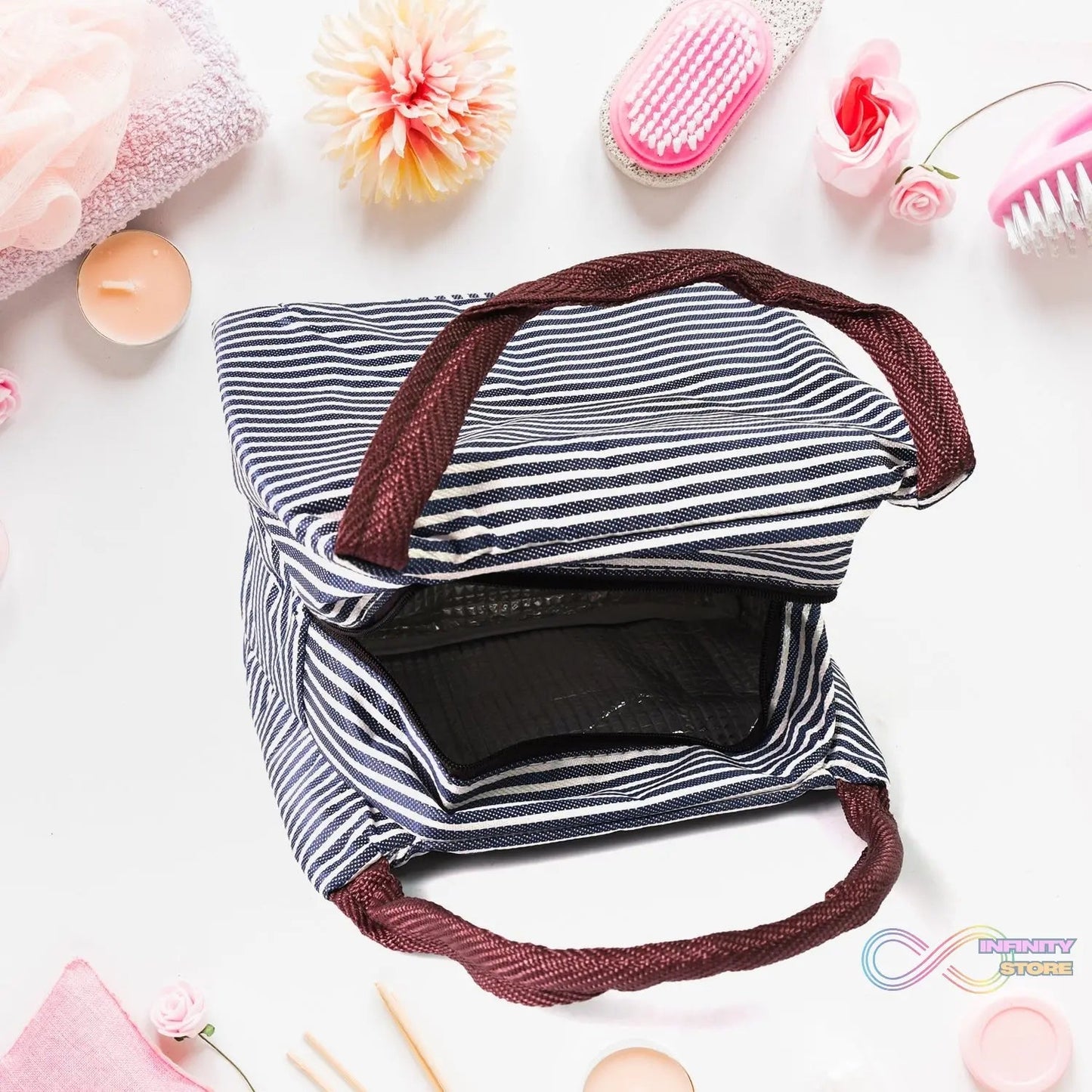 Lunch Box Bag for Women Men Insulated Lunch Bag With Zipper (1 Pc / Mix Color) - infinityexculsivestore.com