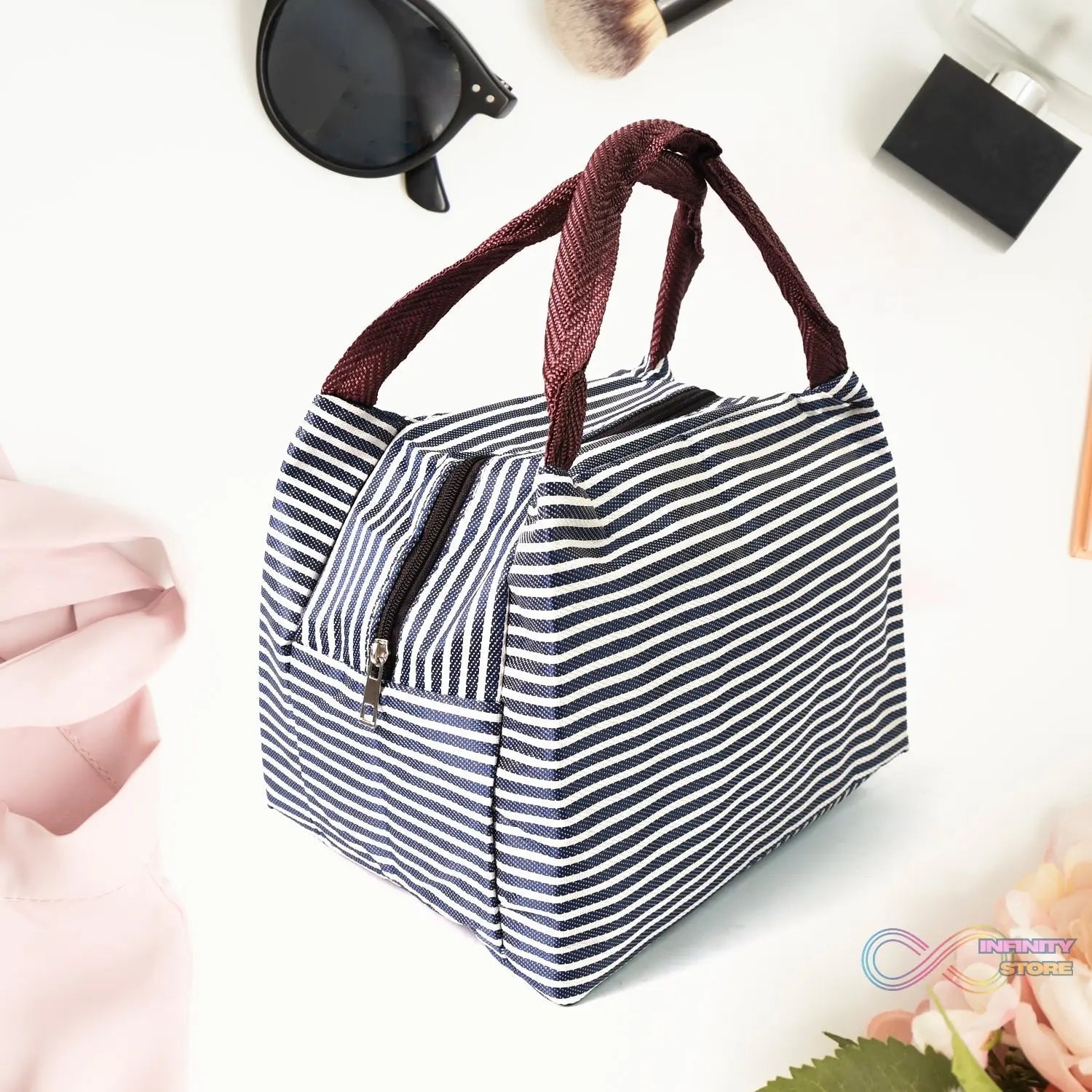 Lunch Box Bag for Women Men Insulated Lunch Bag With Zipper (1 Pc / Mix Color) - infinityexculsivestore.com