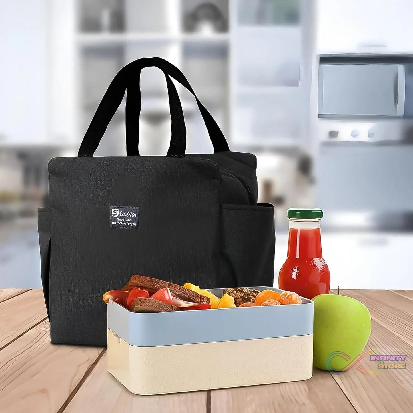 Lunch Box Bag for Women Men Insulated Lunch Bag With Zipper (1 Pc / Mix Color) - infinityexculsivestore.com