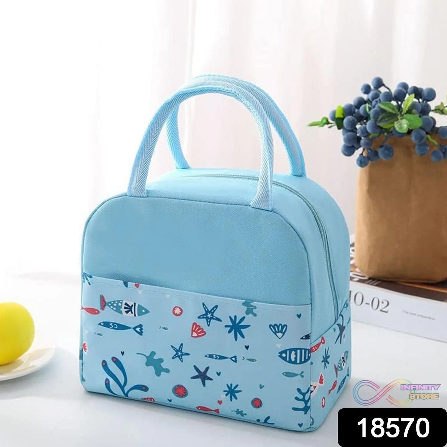 Lunch Box Bag for Women Men Insulated Lunch Bag With Zipper (1 Pc / Mix Color) - infinityexculsivestore.com