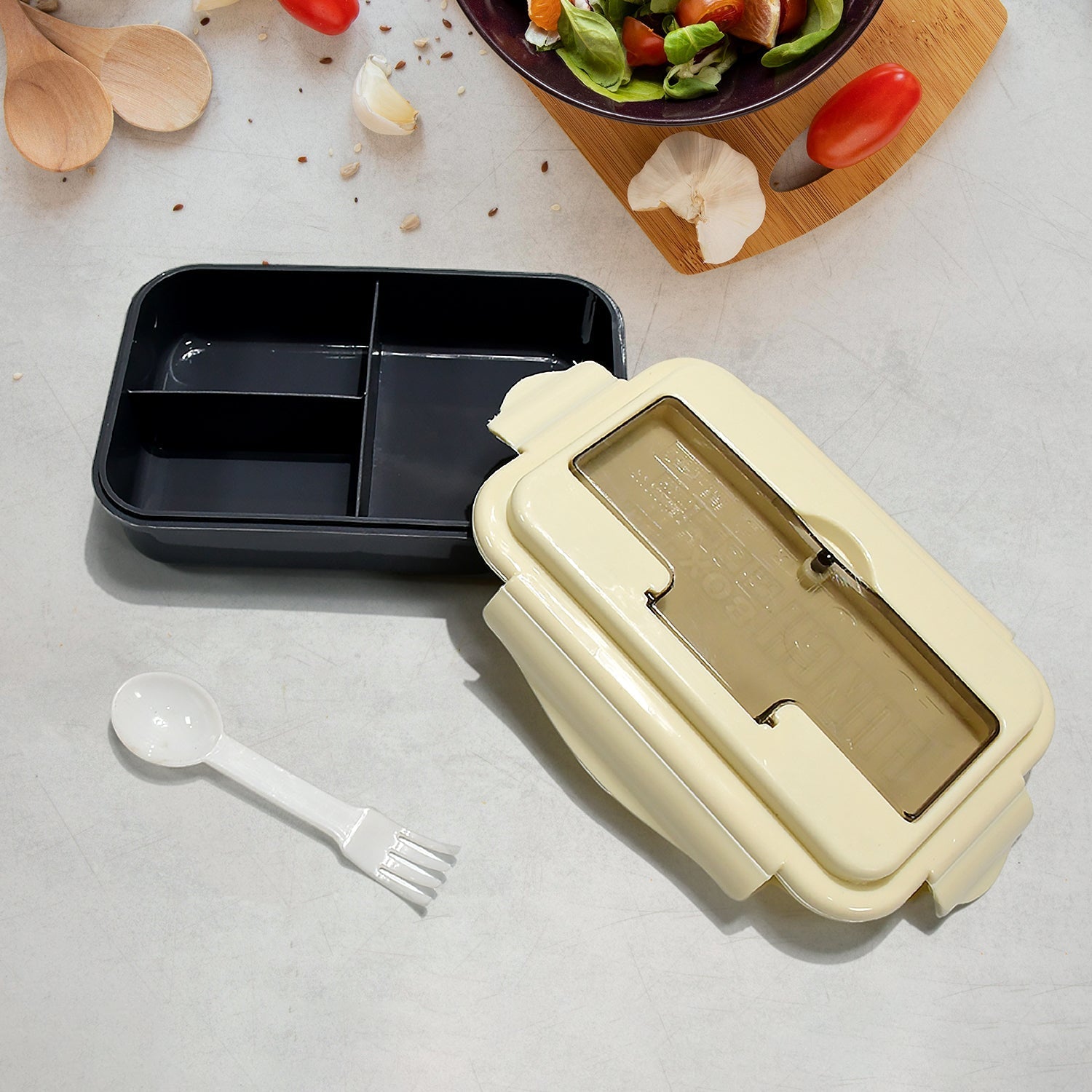 Lunch Box Flex Lock Plastic Liner Lunch Container, Portable Tableware Set for Kid Adult Student Children Keep Food Warm - infinityexculsivestore.com