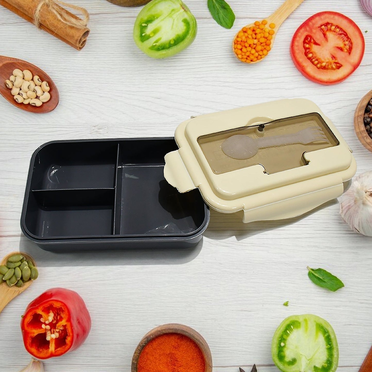Lunch Box Flex Lock Plastic Liner Lunch Container, Portable Tableware Set for Kid Adult Student Children Keep Food Warm - infinityexculsivestore.com
