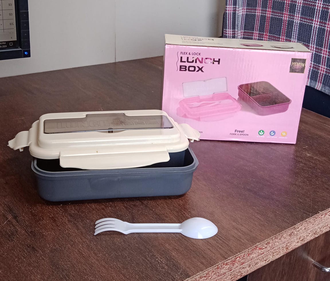 Lunch Box Flex Lock Plastic Liner Lunch Container, Portable Tableware Set for Kid Adult Student Children Keep Food Warm - infinityexculsivestore.com