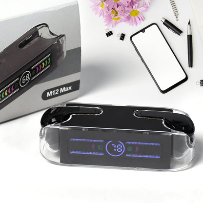 M12 Max Wireless Earbuds, Black Touch Control Bluetooth - infinityexculsivestore.com