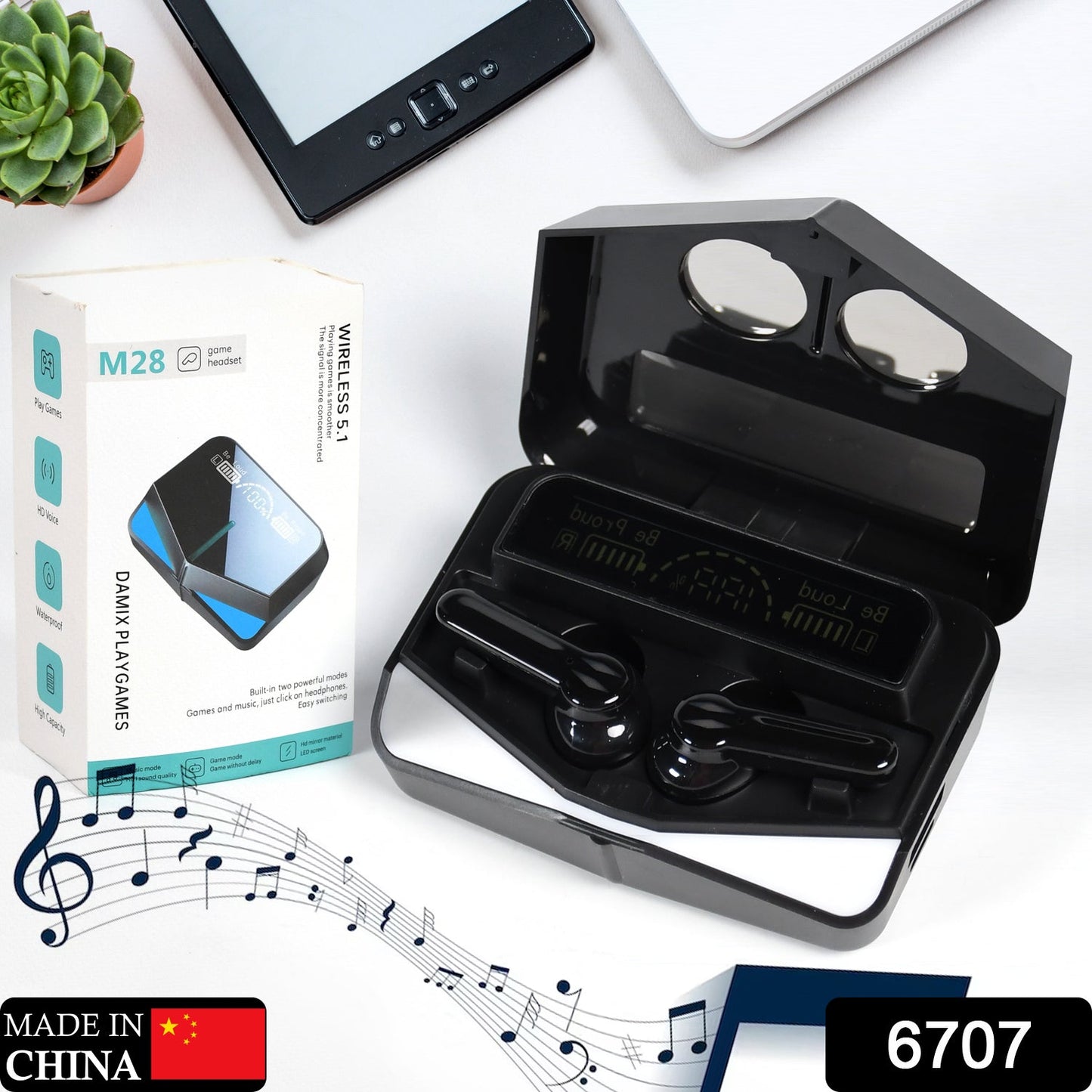 M28 Earbuds Max Bluetooth Gaming Headset With Lighting Ear buds 5.1 Earbuds Black - infinityexculsivestore.com