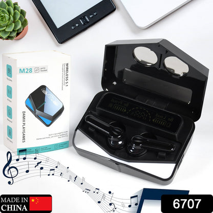 M28 Earbuds Max Bluetooth Gaming Headset With Lighting Ear buds 5.1 Earbuds Black - infinityexculsivestore.com