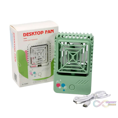 MINI DESKTOP FAN RECHARGEABLE TABLE FAN HANDHELD FAN USB FAN DESK FAN COOLING FAN FOR HOME , OFFICE , CAR, & MULTI USE FAN (Battery Not Include) - infinityexculsivestore.com