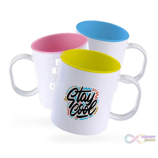 Mixed design mug for coffee and other beverages.