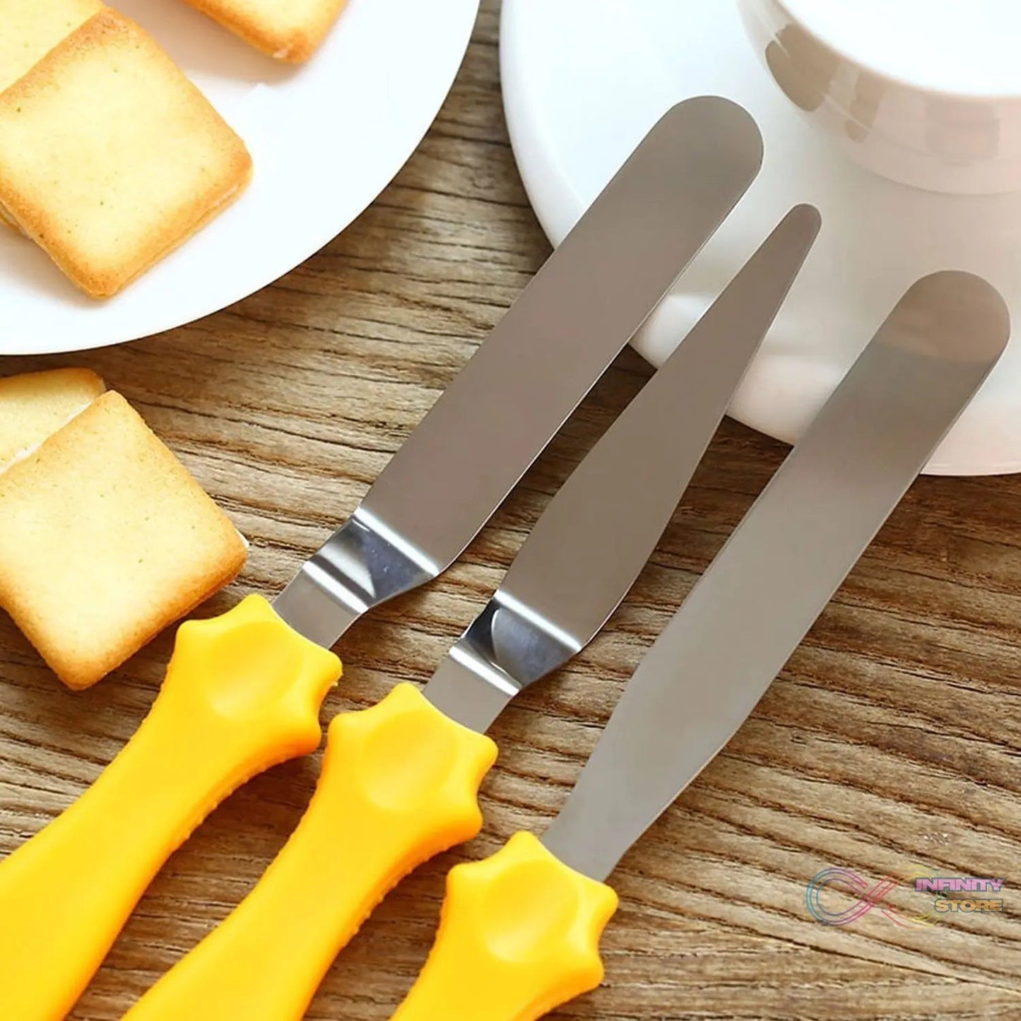 MULTI - FUNCTION STAINLESS STEEL CAKE ICING SPATULA FLAT ANGULAR TRIANGLE PALLET KNIFE SET - infinityexculsivestore.com