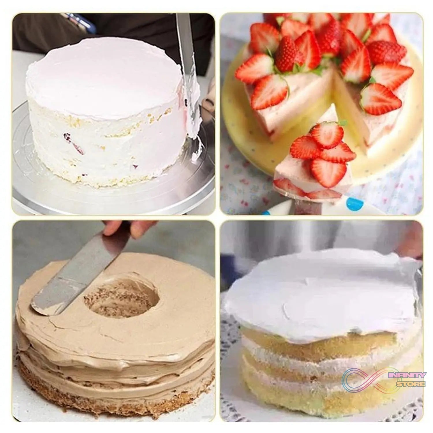 MULTI - FUNCTION STAINLESS STEEL CAKE ICING SPATULA FLAT ANGULAR TRIANGLE PALLET KNIFE SET - infinityexculsivestore.com