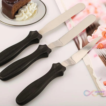 MULTI - FUNCTION STAINLESS STEEL CAKE ICING SPATULA FLAT ANGULAR TRIANGLE PALLET KNIFE SET - infinityexculsivestore.com