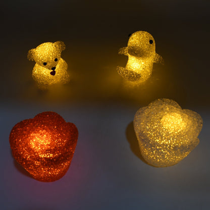 MULTI SHAPE SMALL LIGHT LAMPS LED SHAPE CRYSTAL NIGHT LIGHT LAMP (6 PC SET) - infinityexculsivestore.com