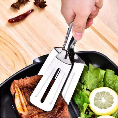 MULTIFUNCTION COOKING SERVING TURNER FRYING FOOD TONG. STAINLESS STEEL STEAK CLIP CLAMP BBQ KITCHEN TONG. - infinityexculsivestore.com