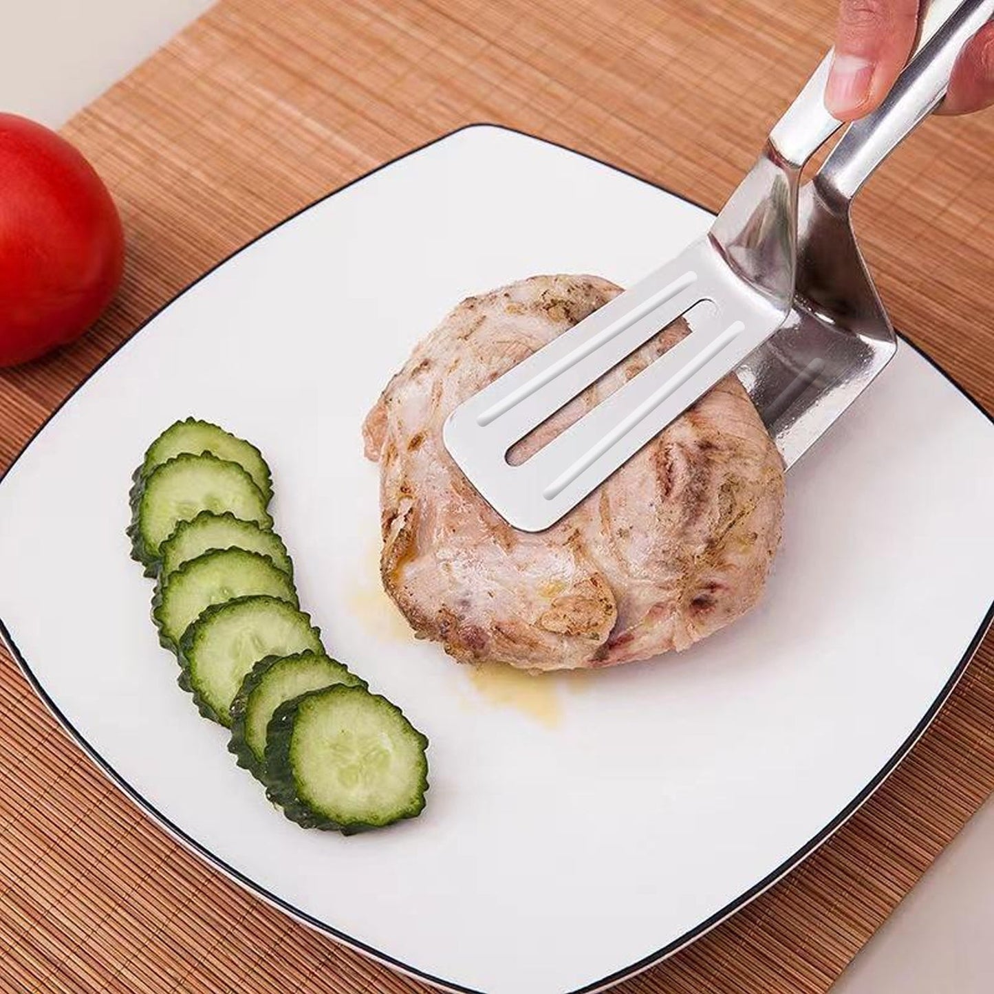 MULTIFUNCTION COOKING SERVING TURNER FRYING FOOD TONG. STAINLESS STEEL STEAK CLIP CLAMP BBQ KITCHEN TONG. - infinityexculsivestore.com