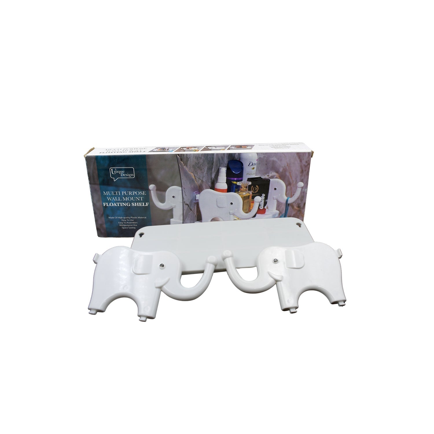 MULTIFUNCTIONAL ELEPHANT SHAPED STORAGE SHELF, NO PUNCHING WALL MOUNTED MINI STORAGE RACK, CREATIVE CUTE ELEPHANT SHELF ORGANIZER FOR KITCHEN BATHROOM BEDROOM STUDY - infinityexculsivestore.com