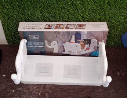 MULTIFUNCTIONAL ELEPHANT SHAPED STORAGE SHELF, NO PUNCHING WALL MOUNTED MINI STORAGE RACK, CREATIVE CUTE ELEPHANT SHELF ORGANIZER FOR KITCHEN BATHROOM BEDROOM STUDY - infinityexculsivestore.com