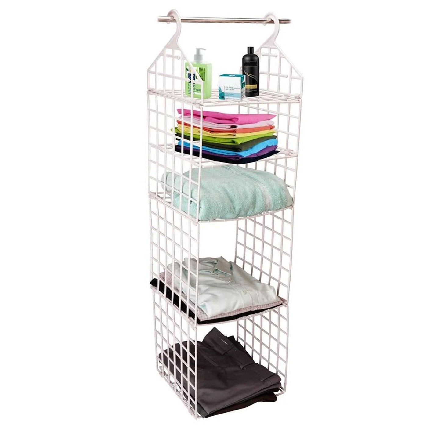 MULTIPURPOSE 5 LAYER FOLDING CLOTHES STORAGE RACKS||CLOSET FOR STUDENTS WARDROBE SHELVES SOCKS, SCARF, T - SHIRT, ETC||HANGING ORGANIZER STORAGE HOLDERS & RACKS - infinityexculsivestore.com
