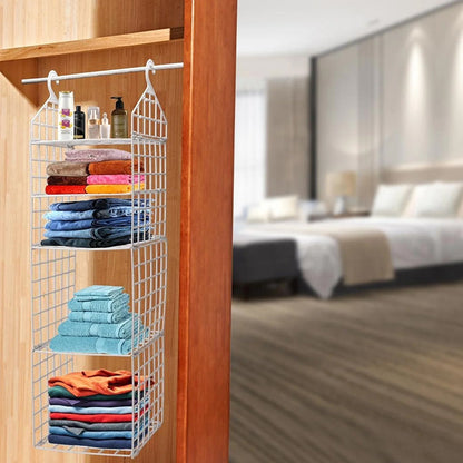 MULTIPURPOSE 5 LAYER FOLDING CLOTHES STORAGE RACKS||CLOSET FOR STUDENTS WARDROBE SHELVES SOCKS, SCARF, T - SHIRT, ETC||HANGING ORGANIZER STORAGE HOLDERS & RACKS - infinityexculsivestore.com