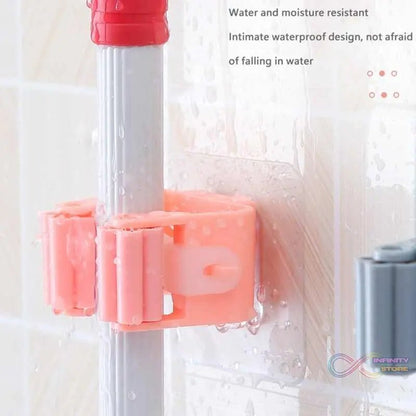 Magic Sticker Series Self Adhesive Mop and Broom Holder - infinityexculsivestore.com