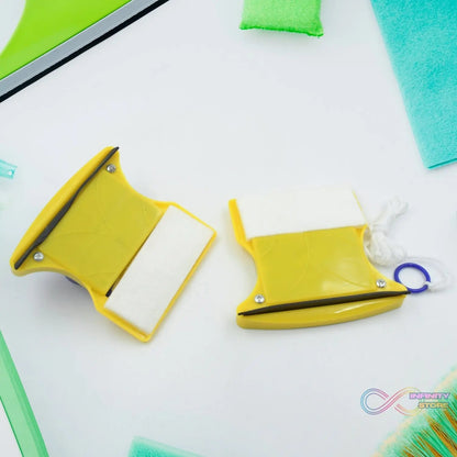 Magnetic Glass Cleaner (1 Pc): Square, Double - Sided Wiper, 2 Extra Pads - infinityexculsivestore.com