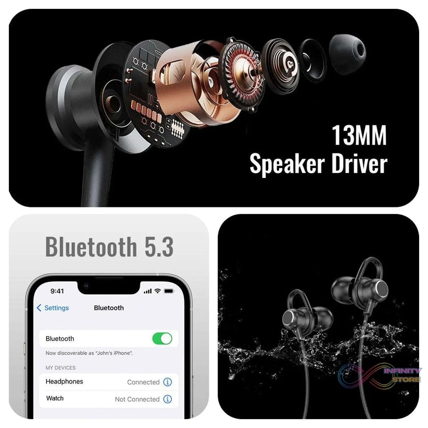 Magnetic ON - OFF Earbuds Neckband Bluetooth (1 Pc / USB Type - C) - infinityexculsivestore.com