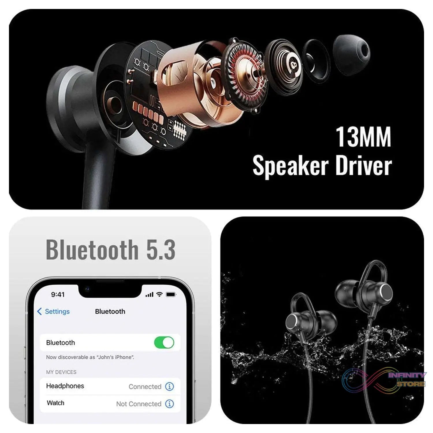 Magnetic ON - OFF Earbuds Neckband Bluetooth (1 Pc / USB Type - C) - infinityexculsivestore.com