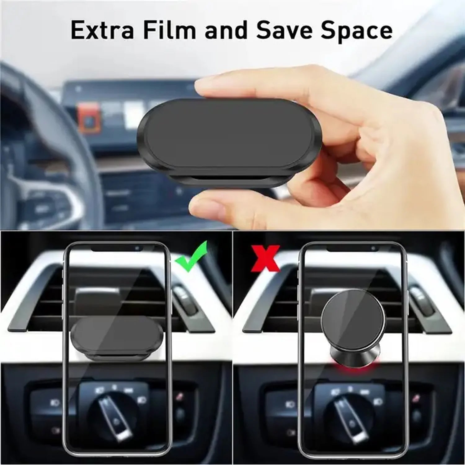 Magnetic Phone Mount/Holder for Car, Super Strong Magnet Universal Car Mount, Dashboard 360° Rotation for Car, Desk, Office, Home & Kitchen for All Smart phones (1 Pc) - infinityexculsivestore.com