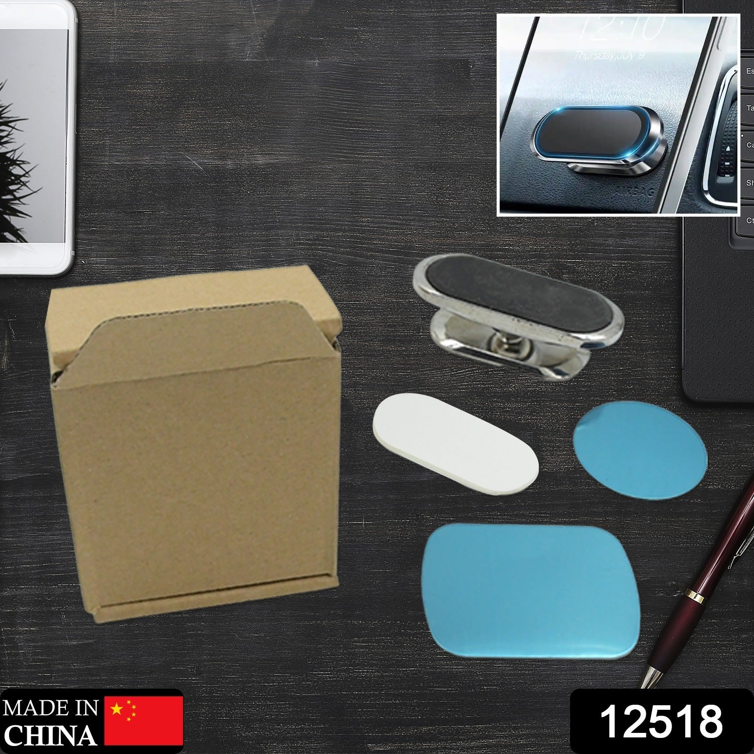 Magnetic Phone Mount/Holder for Car, Super Strong Magnet Universal Car Mount, Dashboard 360° Rotation for Car, Desk, Office, Home & Kitchen for All Smart phones (1 Pc) - infinityexculsivestore.com