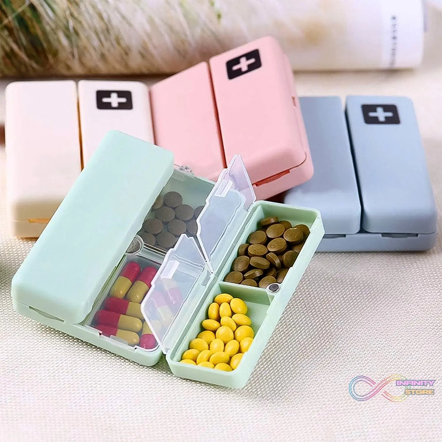 Magnetic Pill Organizer, 7 Compartments Portable Pill Case (1 Pc) - infinityexculsivestore.com