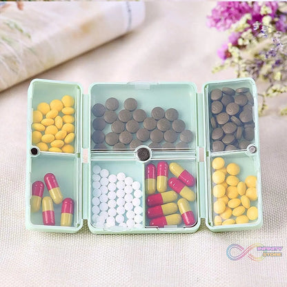 Magnetic Pill Organizer, 7 Compartments Portable Pill Case (1 Pc) - infinityexculsivestore.com