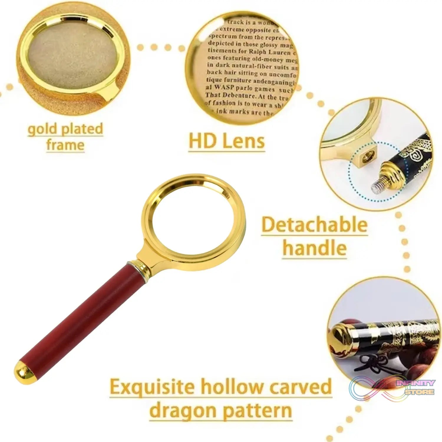 Magnifying Glass Handheld Magnifier (36 MM / 1 Pc) - infinityexculsivestore.com