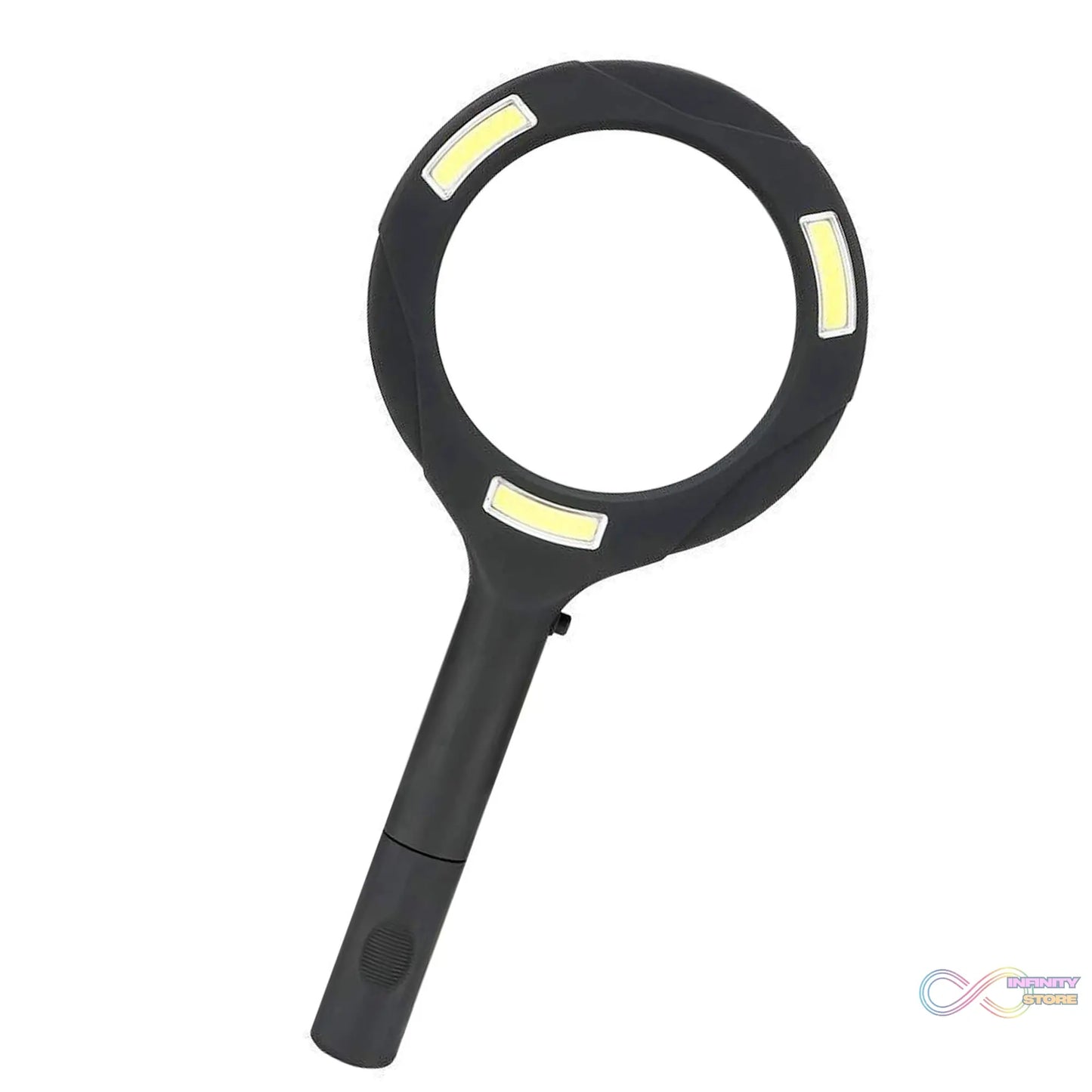 Magnifying glass with 3x magnification and LED lights.