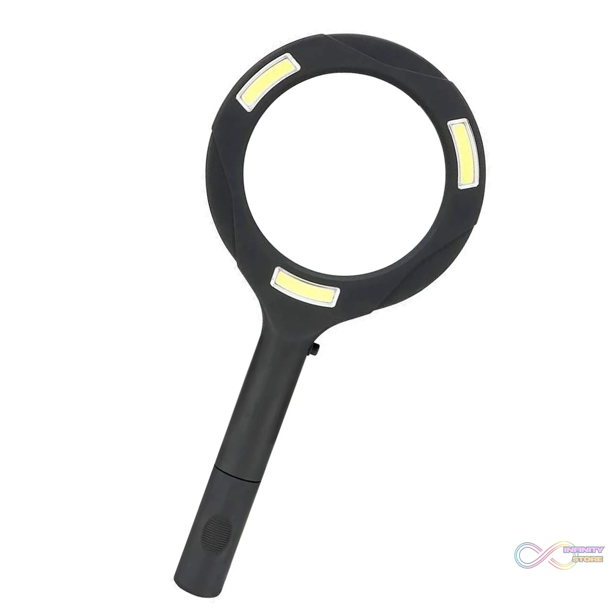 Magnifying glass with 3x magnification and LED lights.