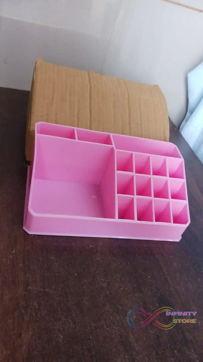 Makeup Organiser Cosmetic Makeup Lipstick Storage Box with Drawer Plastic Case Holder Skin Care Products (1 Pc) - infinityexculsivestore.com