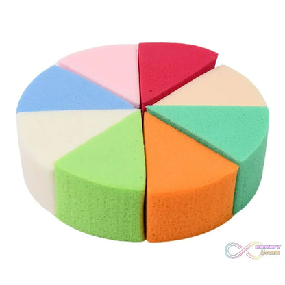 Makeup Sponge Triangle Shaped Mix Colour Cosmetic Puff (8 Pcs Set) - infinityexculsivestore.com