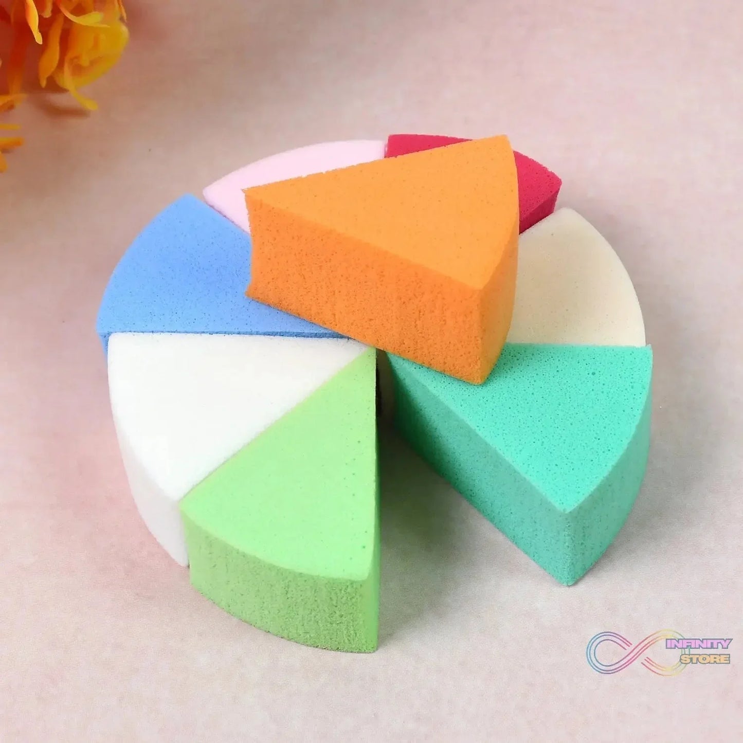 Makeup Sponge Triangle Shaped Mix Colour Cosmetic Puff (8 Pcs Set) - infinityexculsivestore.com