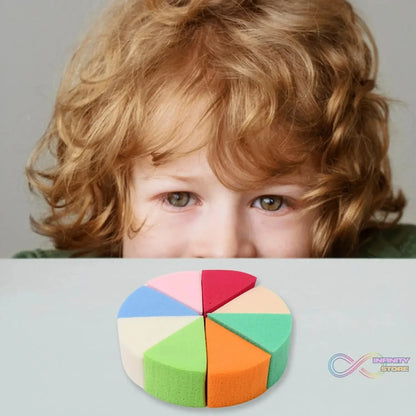 Makeup Sponge Triangle Shaped Mix Colour Cosmetic Puff (8 Pcs Set) - infinityexculsivestore.com