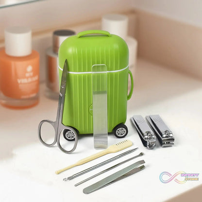 Manicure Kit, Pedicure tools for feet, Nail Clipper (8 Pcs Set / With Mini 4 Wheel Suitcase Trolley) - infinityexculsivestore.com