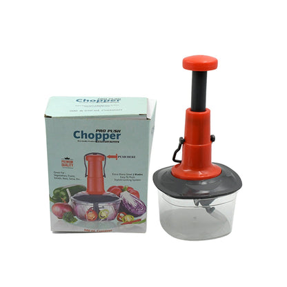 Manual Food Chopper (650ml): 3 Stainless Steel Blades, Locking System, Anti - Slip Base - infinityexculsivestore.com