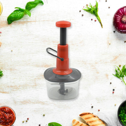 Manual Food Chopper (650ml): 3 Stainless Steel Blades, Locking System, Anti - Slip Base - infinityexculsivestore.com