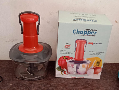 Manual Food Chopper (650ml): 3 Stainless Steel Blades, Locking System, Anti - Slip Base - infinityexculsivestore.com